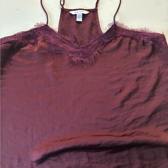 Nine West Maroon Silky Top - Picture 3 of 3